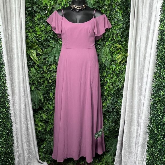 CELEBRATE DB‎ STUDIO Dress Women 12 Pink Flowy Cold Shoulder Evening Gown 2381 - Picture 2 of 10